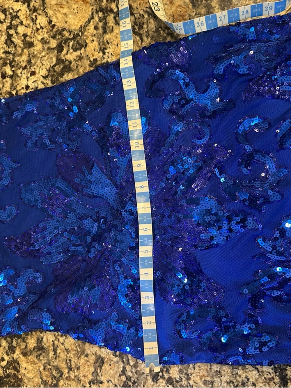 B Darlin Royal Blue Sequin Mini Dress - Picture 5 of 6